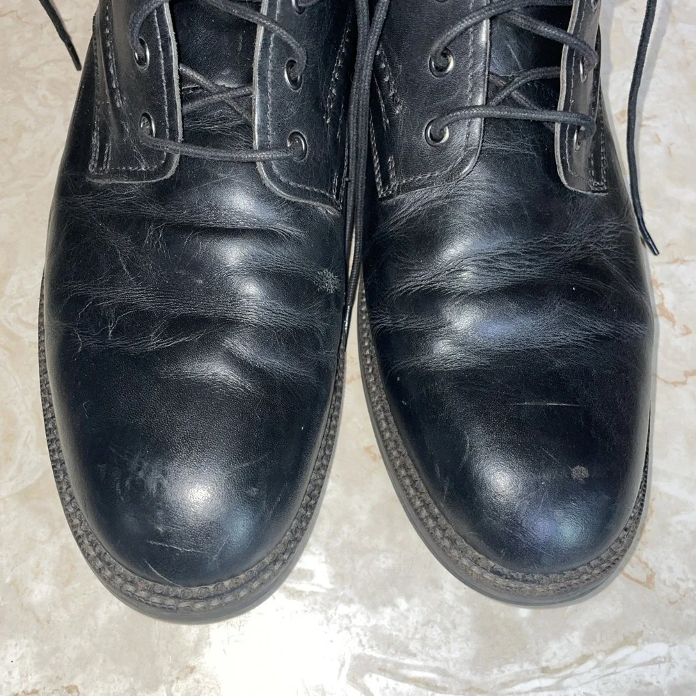 Clarks Chukka Leather Lace-up Ankle‎ Boots Black US 11 Mens Fabric Lined